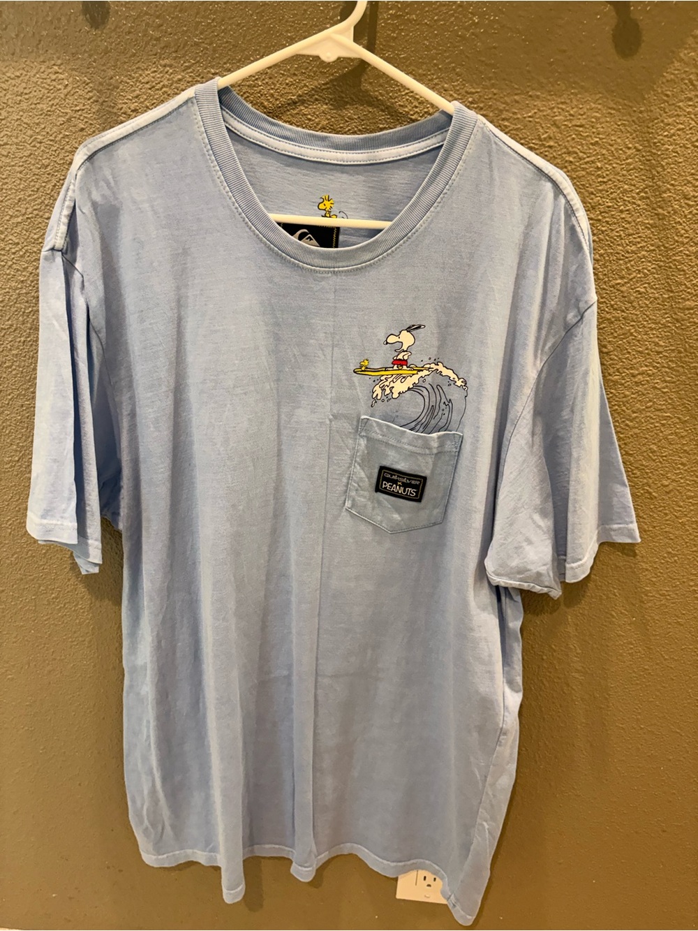 Quiksilver Light Blue Peanuts Surf Pocket Tee